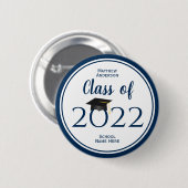 Klasse van 2023 Eenvoudig legant blauw Afstuderen  Ronde Button 5,7 Cm (Voorkant /achterkant)