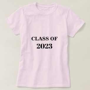Klasse van 2023 Eenvoudige minimale lichtroze Afst T-shirt
