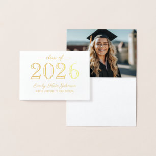 Klasse van 2023 Elegant Afstuderen Hartelijk dank Folie Kaarten