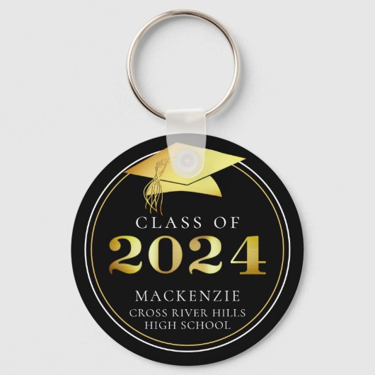 Klasse van 2023 Elegant Black Gold, speciaal geper Sleutelhanger (Voorkant)
