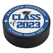 Klasse van 2023 Elegant Blue Afstuderen Afstuderen Hockey Puck (3/4)