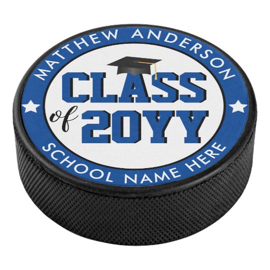 Klasse van 2023 Elegant Blue Afstuderen Afstuderen Hockey Puck (3/4)
