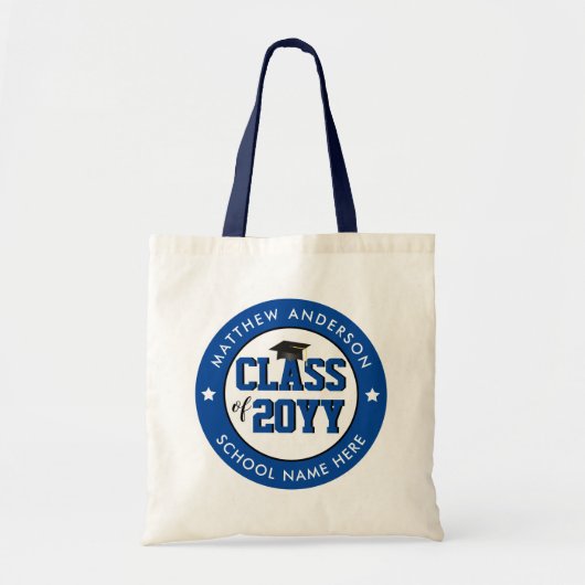 Klasse van 2023 Elegant Blue Afstuderen Afstuderen Tote Bag (Voorkant)