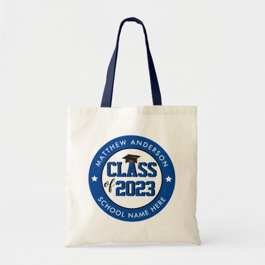 Klasse van 2023 Elegant Blue Afstuderen Afstuderen Tote Bag (Voorkant)