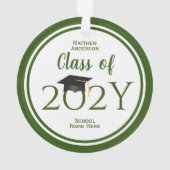 Klasse van 2023 Elegant Forest Green Afstuderen Ornament (achterkant)