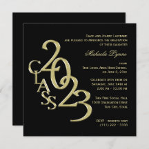 Klasse van 2023 Elegant Gold en Black