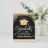 Klasse van 2023 Elegant modern Gold Glitter Sparkl Briefkaart (Staand voorkant)