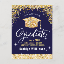 Klasse van 2023 Elegant modern Gold Glitter Sparkl Briefkaart