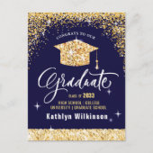 Klasse van 2023 Elegant modern Gold Glitter Sparkl Briefkaart (Voorkant)