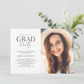 Klasse van 2023 Elegant Photo College Graduation Kaart (Staand voorkant)