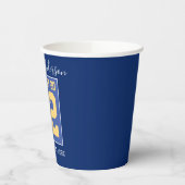 Klasse van 2023 Elegant Royal Blue & Gold Afstuder Papieren Bekers (Links)