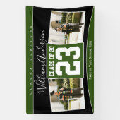 Klasse van 2023 Forest Green Black Afstuderen Foto Spandoek (Verticaal)