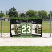 Klasse van 2023 Forest Green Black Afstuderen Foto Spandoek (Insitu)