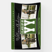 Klasse van 2023 Forest Green Black Afstuderen Foto Spandoek (Verticaal)