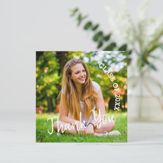 Klasse van 2023 Foto Afstuderen - Dank u wel Bedankkaart (Staand voorkant)