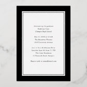 Klasse van 2023 Foto Afstuderen Gold Folie Uitnodiging (Achterkant)