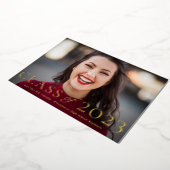 Klasse van 2023 Foto Afstuderen Gold Folie Uitnodiging (Gedraaid)