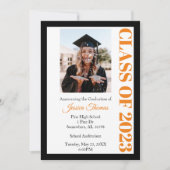 Klasse van 2023 Foto Afstuderen Invitation Kaart (Voorkant)