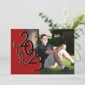 Klasse van 2023 Foto Afstuderen Red en Black Kaart (Staand voorkant)