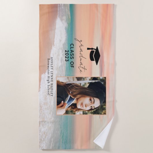 Klasse van 2023 Foto Afstuderen Strandlaken (Voorkant)