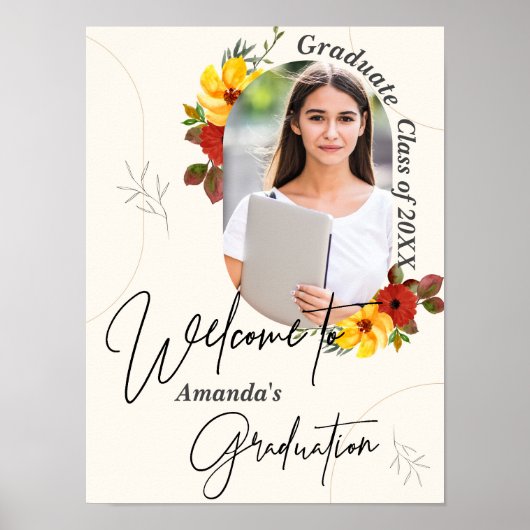 Klasse van 2023 Foto Graduation Party Welcome Poster (Voorkant)