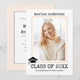 Klasse van 2023 foto van perzikkleurig afstuderen  kaart