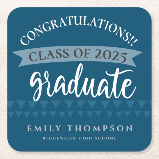Klasse van 2023 Gefeliciteerd Graduation Party Kartonnen Onderzetters (Voorkant)
