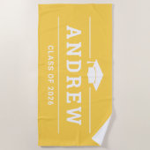 Klasse van 2023 Gele Douane Afstuderen Naam Strandlaken (Voorkant)