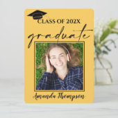Klasse van 2023 Gele Foto Afstuderen aankondiging (Staand voorkant)