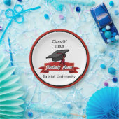 Klasse van 2023 Gepersonaliseerd Afstuderen Maroon Papieren Bordje (Feest)