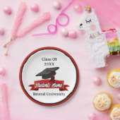 Klasse van 2023 Gepersonaliseerd Afstuderen Maroon Papieren Bordje (Feest)