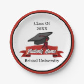 Klasse van 2023 Gepersonaliseerd Afstuderen Maroon Papieren Bordje (Voorkant)