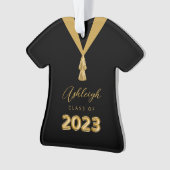 Klasse van 2023 Gepersonaliseerd zwart Afstuderen Ornament (voorkant)