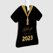 Klasse van 2023 Gepersonaliseerd zwart Afstuderen Ornament (voorkant)