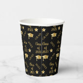 Klasse van 2023 Gold Afstudeerder Graduation Cap - Papieren Bekers (Rechts)