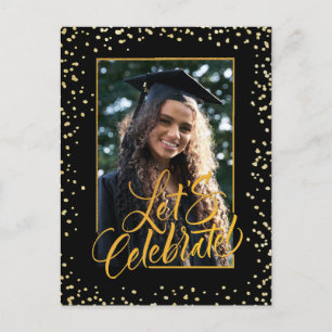 Klasse van 2023 Gold Confetti legant Afstuderen Briefkaart