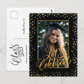 Klasse van 2023 Gold Confetti legant Afstuderen Briefkaart (Voorkant / Achterkant)