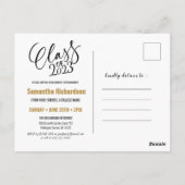 Klasse van 2023 Gold Confetti legant Afstuderen Briefkaart (Achterkant)