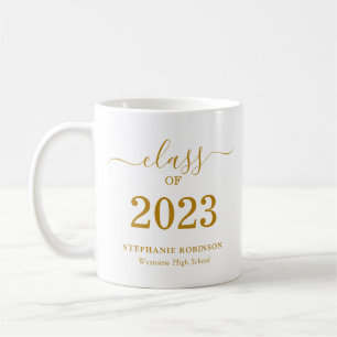 Klasse van 2023 Gold Script Modern Afstuderen Koffiemok