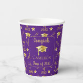 Klasse van 2023 Goud Afstudeerder Graduation Cap - Papieren Bekers (Achterkant)