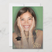 Klasse van 2023 gouden script 4 foto's afstuderen aankondiging (Voorkant)