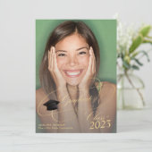 Klasse van 2023 gouden script 4 foto's afstuderen aankondiging (Staand voorkant)