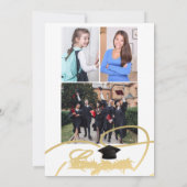Klasse van 2023 gouden script 4 foto's afstuderen aankondiging (Achterkant)