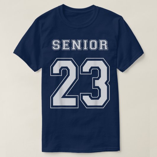 Klasse van 2023 Graduating Senior Jersey Style T-shirt (Design voorkant)