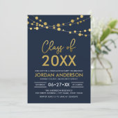 Klasse van 2023 Graduation Party Strings of Lights Kaart (Staand voorkant)