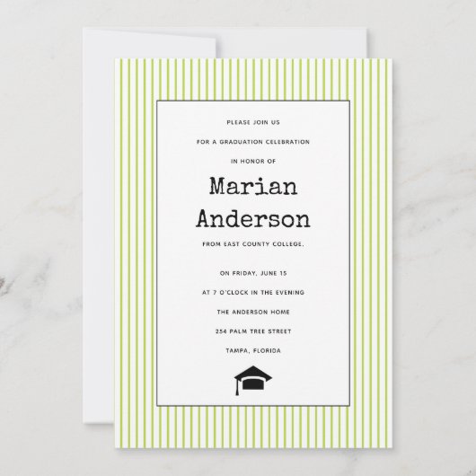 Klasse van 2023 groen afstuderen met schrijfmachin kaart (Achterkant)