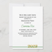 Klasse van 2023 Groene & Gouden Afstudeerfeest Kaart (Achterkant)