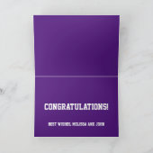 Klasse van 2023 Koninklijk Paars en Wit Afstuderen Kaart (Binnen)