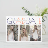 Klasse van 2023 marineblauw, foto van koraal afstu kaart (Staand voorkant)