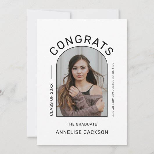 Klasse van 2023 minimalistische congraten afstuder aankondiging (Voorkant)